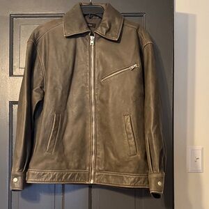 Quince Women’s 100% leather oversized bomber jacket